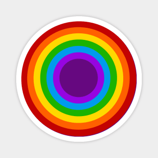 Retro Rainbow Circle Magnet